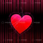 Bright Pink Heart with Love Text on Dark Background
